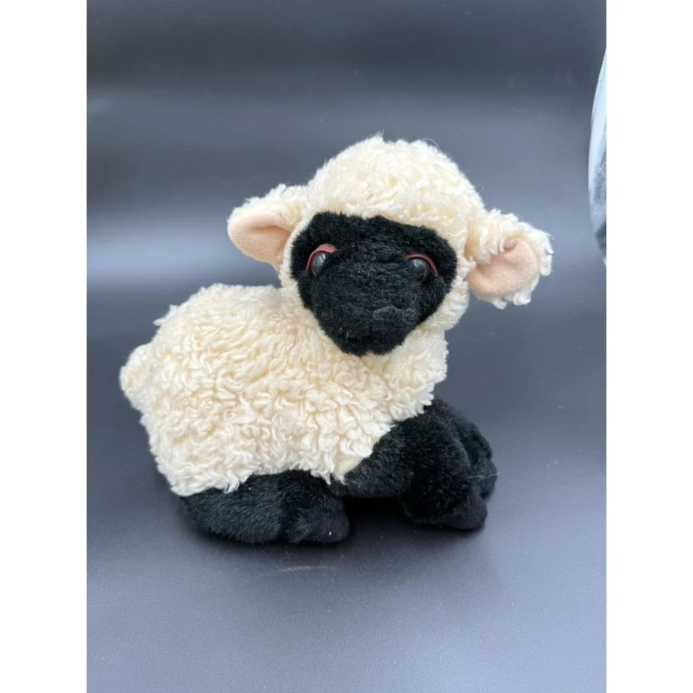 CUTE Vintage Sheep Plush - Small black & white - Presents Hamilton Gifts